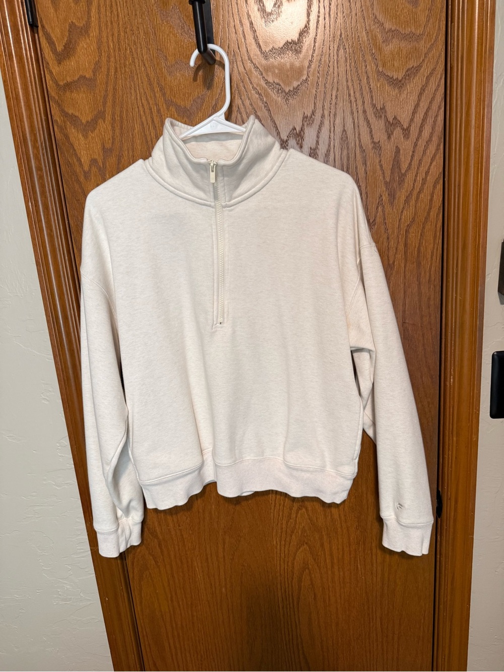 Fabletics Cream Half-Zip Pullover Sweatshirt